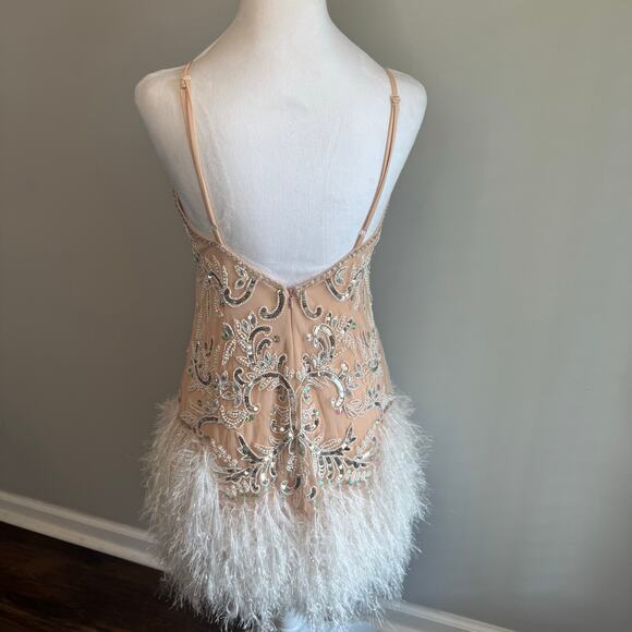 ASOS Beige Sequin Mini Dress - Picture 3 of 16